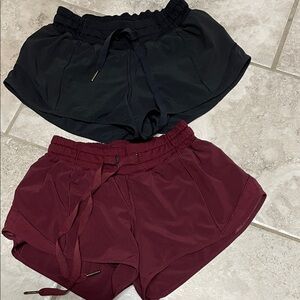 Lululemon Women's Black and Burgundy Shorts